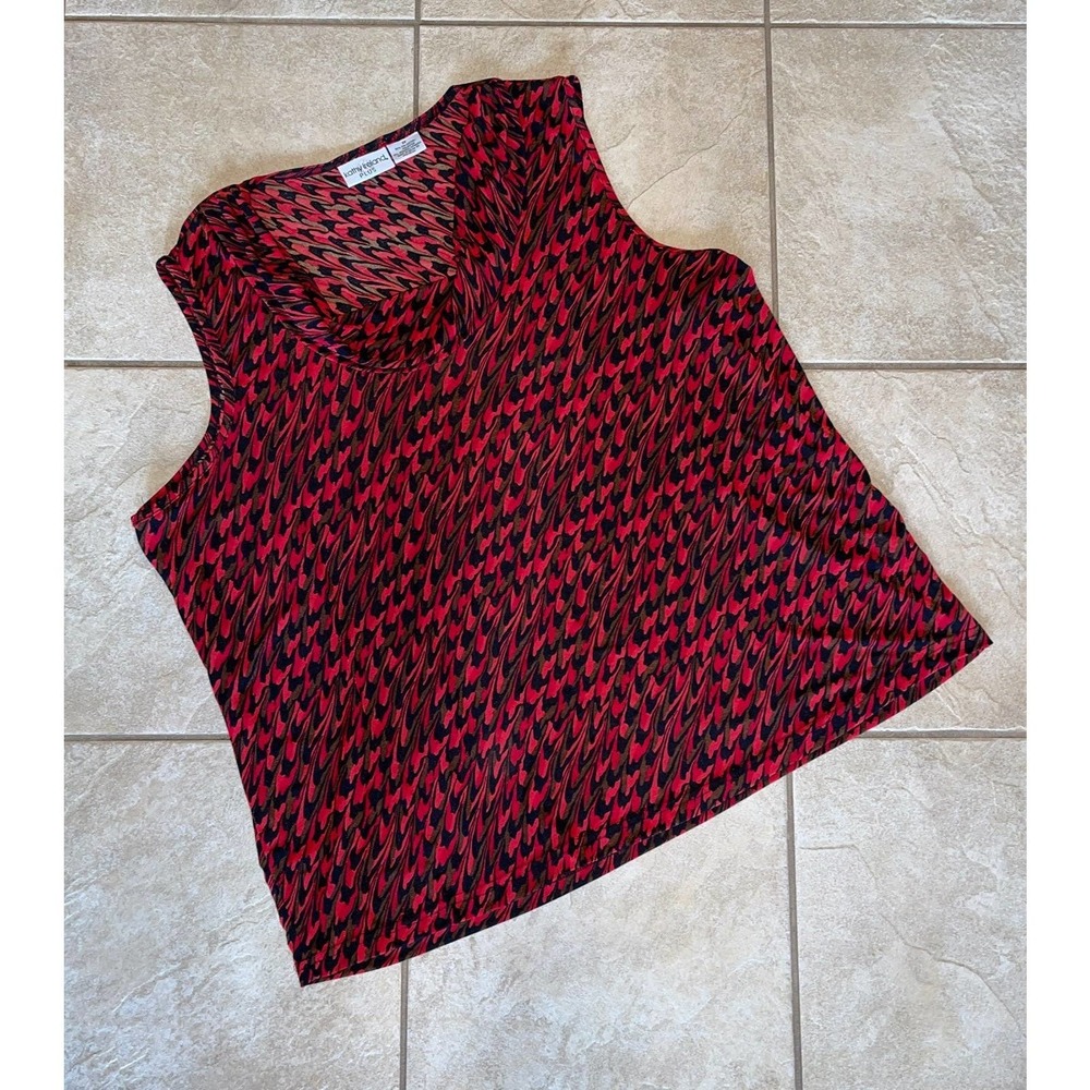 Kathy Ireland Plus Size Sleeveless Draped Neck Blouse Top Size 2X